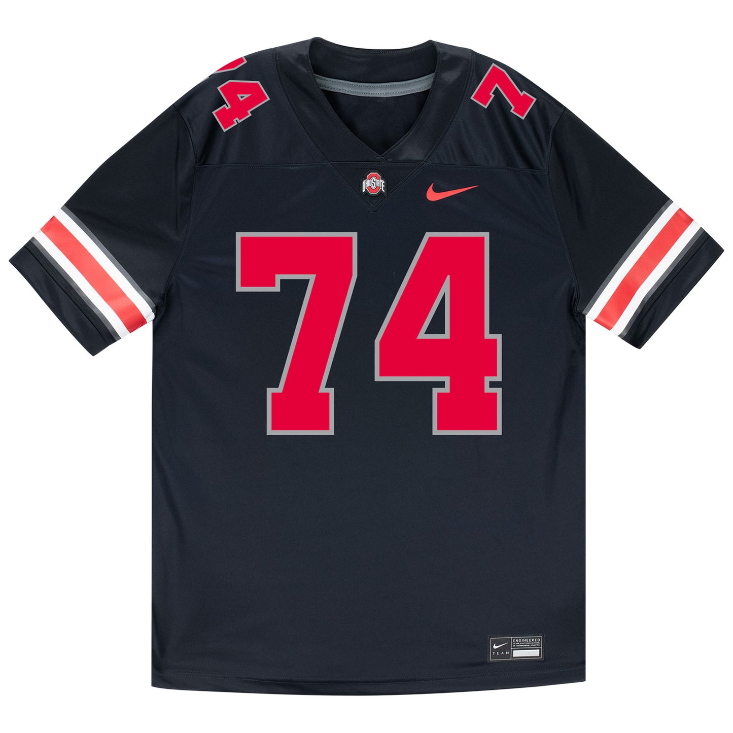 Ohio State Buckeyes Nike #74 Carter Lowe Student Athlete Black Football Jersey - Front View