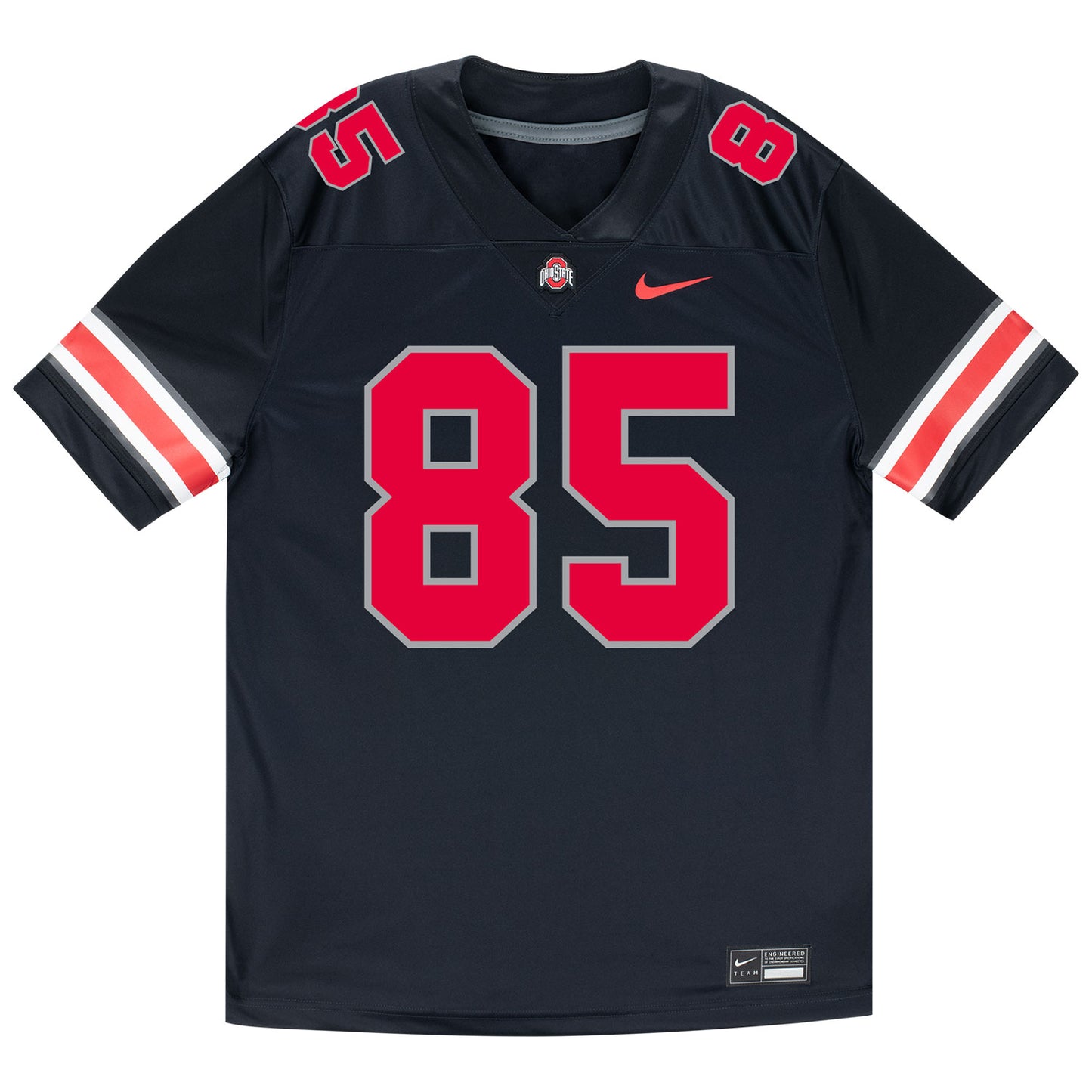 Ohio State Buckeyes Nike #85 Bennett Christian Student Athlete Black Football Jersey - Front View