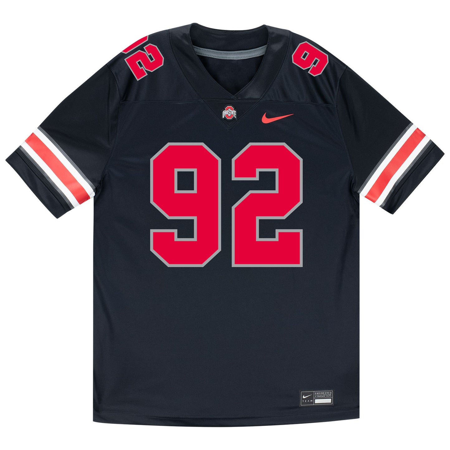 Ohio State Buckeyes Nike #92 Caden Curry Student Athlete Black Football Jersey - Front View