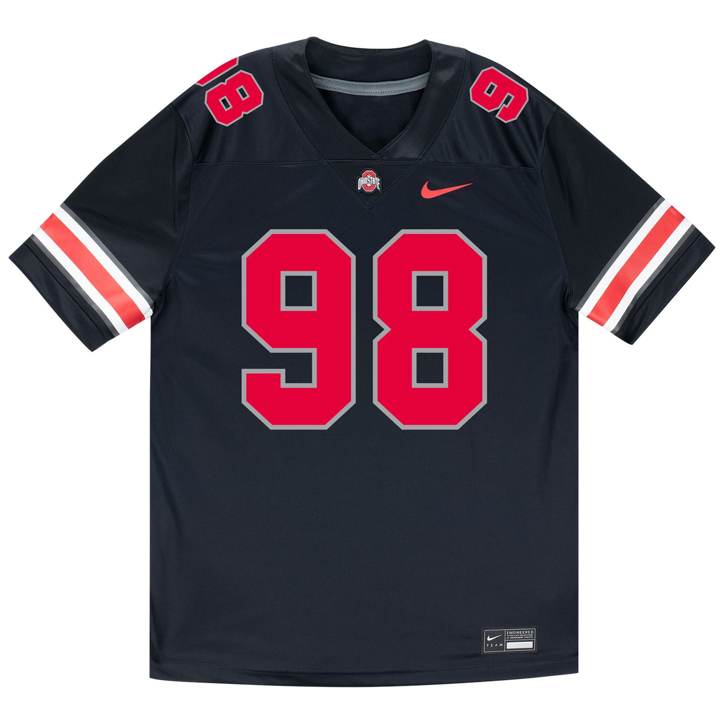 Ohio State Buckeyes Nike #98 Kayden McDonald Student Athlete Black Football Jersey - Front View