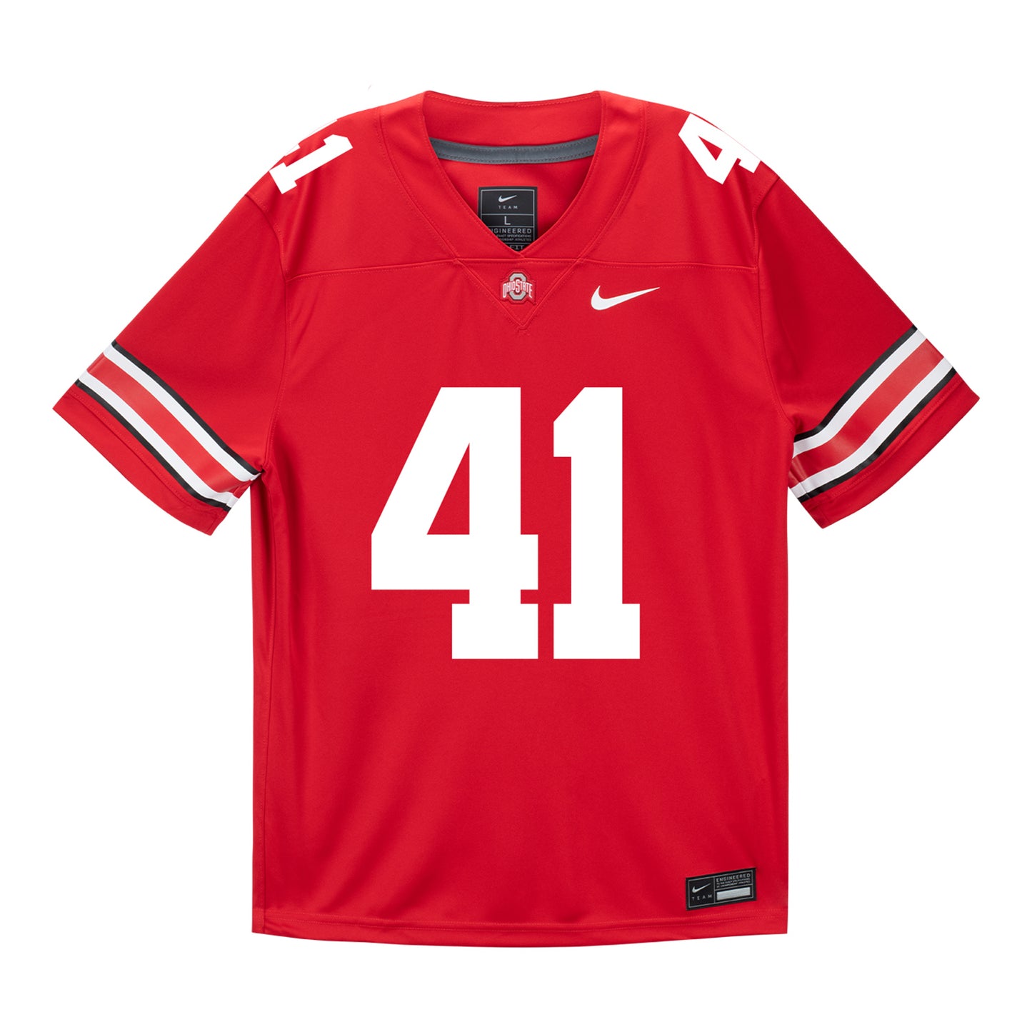 Ohio State Buckeyes Nike #41 Grant Mills Student Athlete Scarlet Football Jersey - Front View