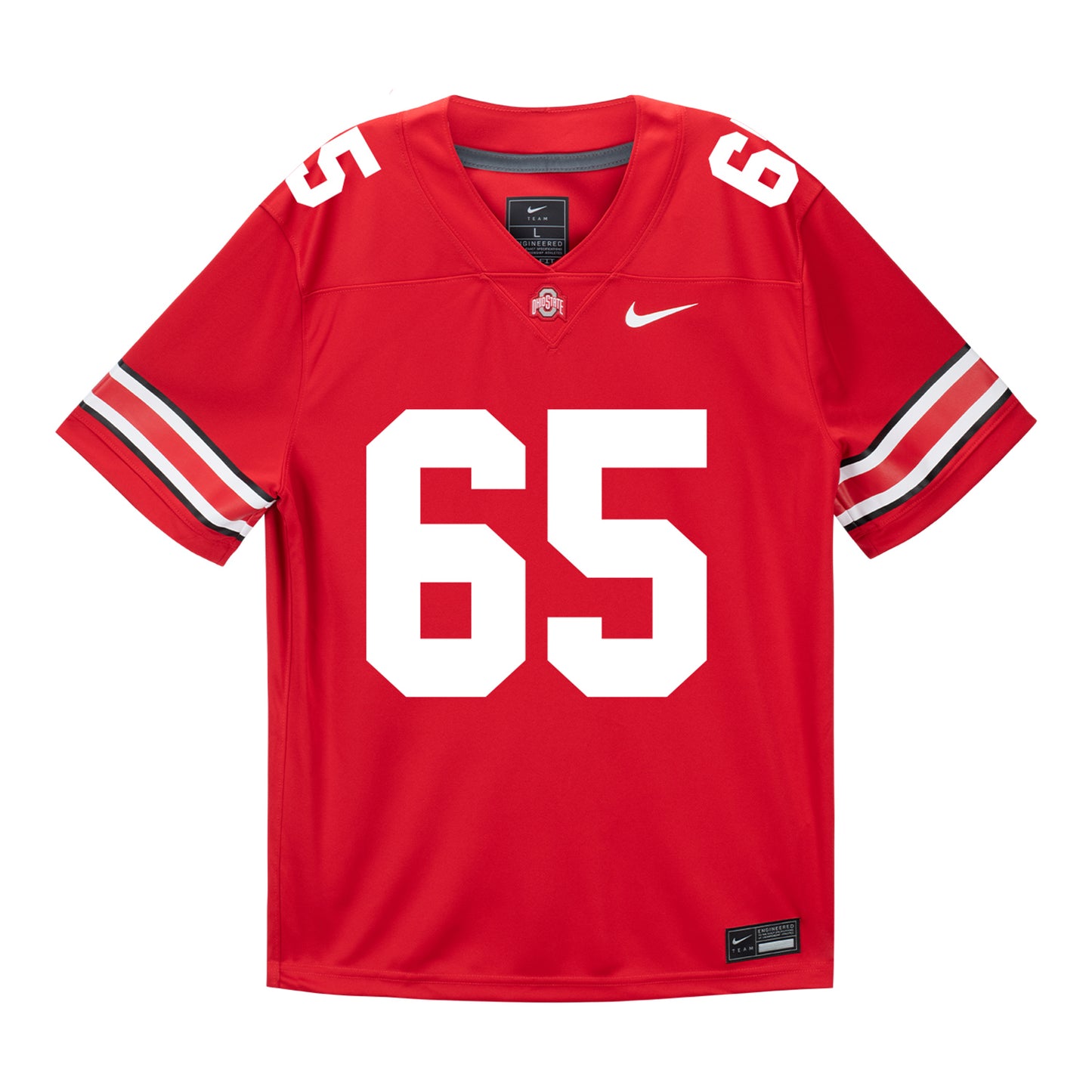Ohio State Buckeyes Nike #65 Justin Terry Student Athlete Scarlet Football Jersey - Front View