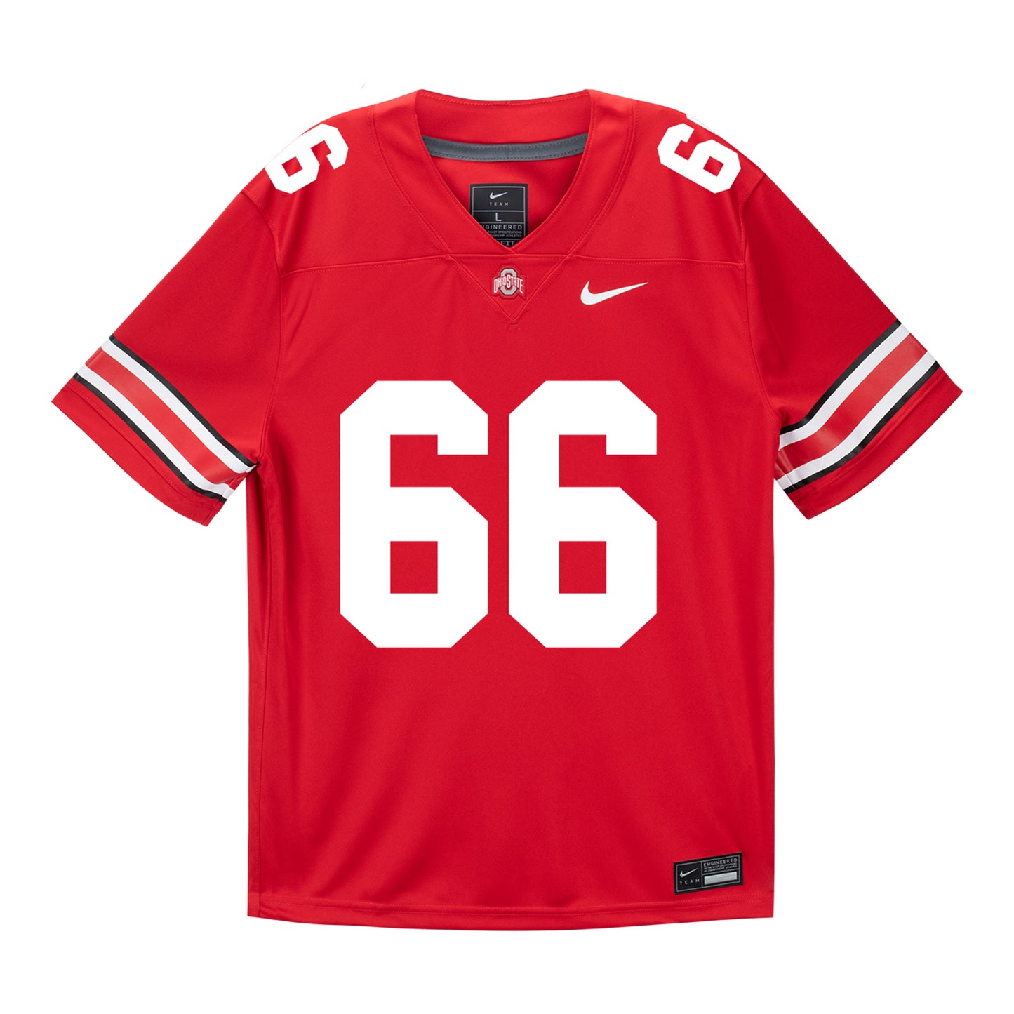 Ohio State Buckeyes Nike #66 Nate Riegle Student Athlete Scarlet Football Jersey - Front View