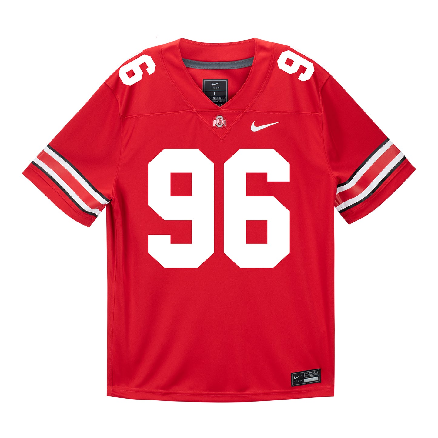 Ohio State Buckeyes Nike #96 Jackson Courville Student Athlete Scarlet Football Jersey - Front View