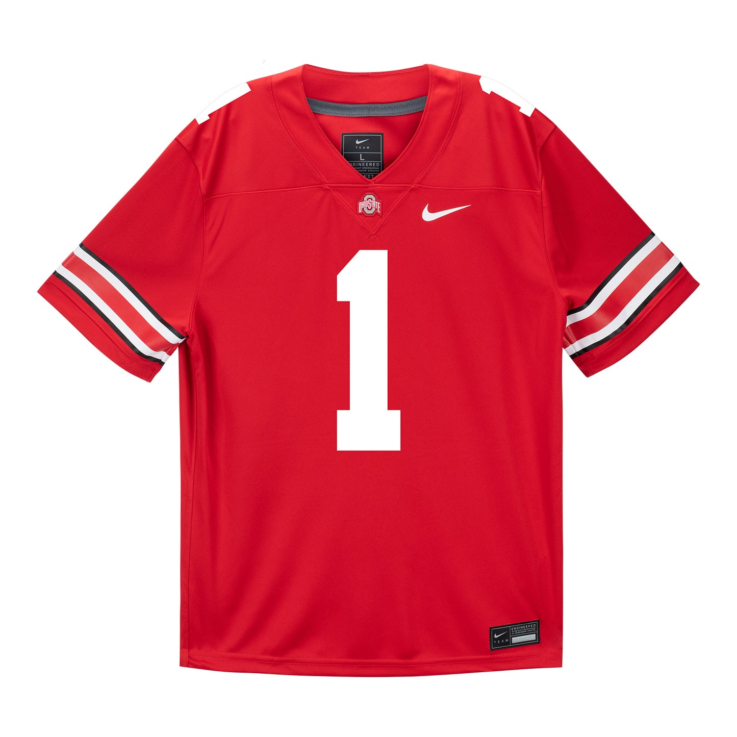 Ohio State Buckeyes Nike #1 Brandon Inniss Student Athlete Scarlet Football Jersey - Front View