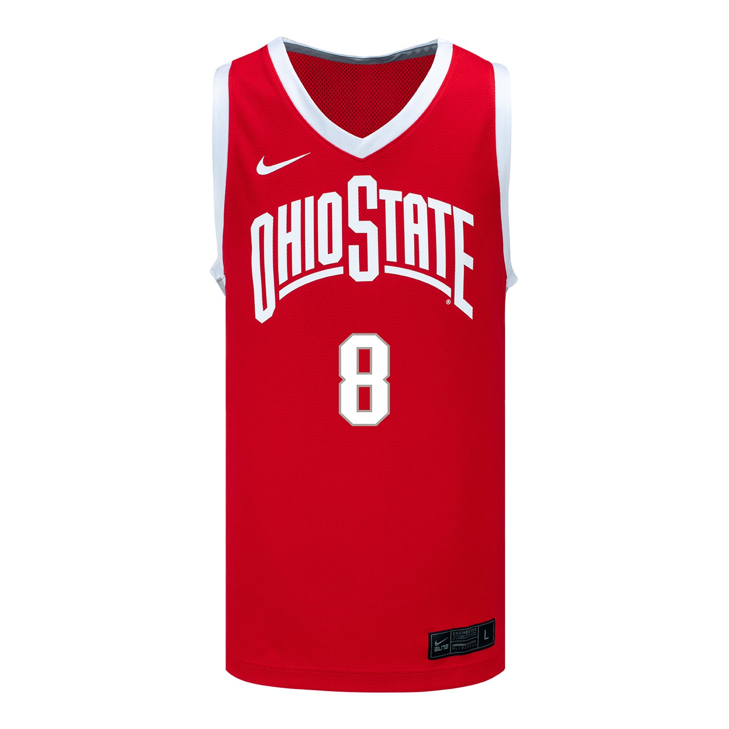 Ohio State Buckeyes Nike Women's Basketball Student Athlete #8 Bryn Martin Scarlet Jersey - Front View