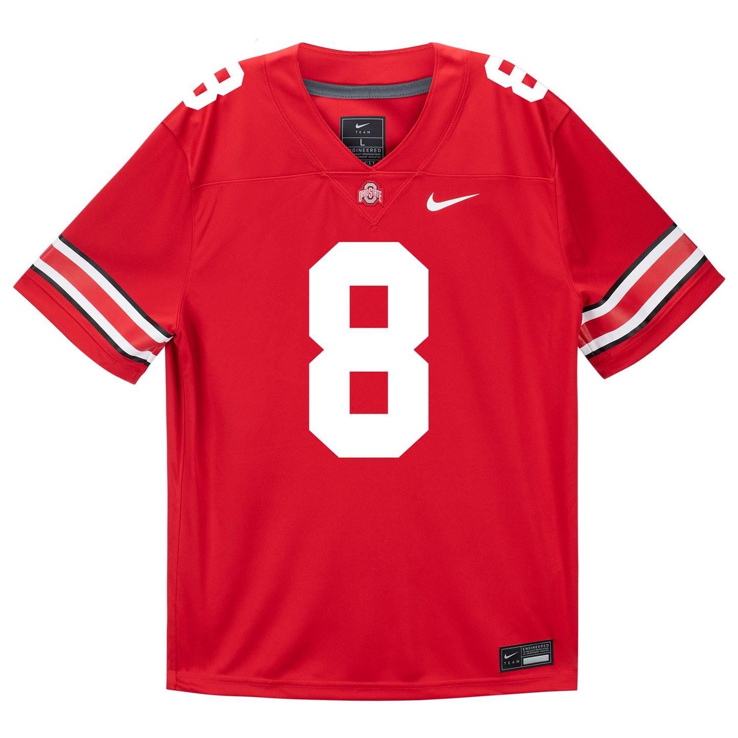Ohio State Buckeyes Nike #8 De'Zie Jones Student Athlete Scarlet Football Jersey In Scarlet - Front View