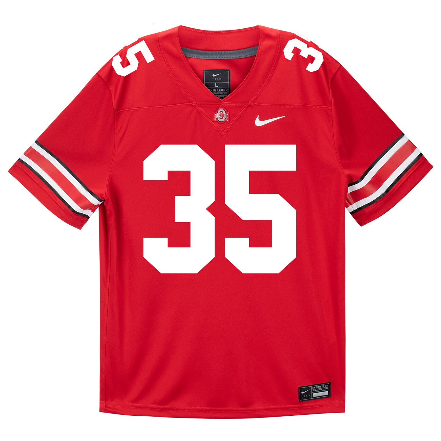 Ohio State Buckeyes Nike #35 Justin Gwinn Student Athlete Scarlet Football Jersey - Front View
