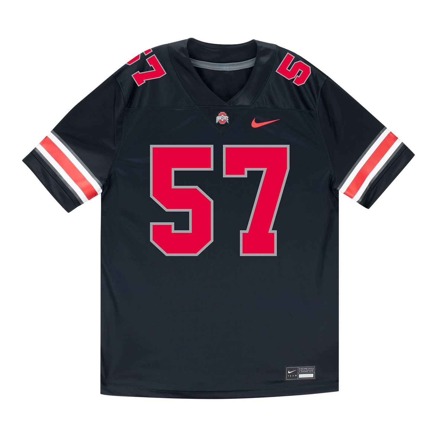Ohio State Buckeyes Nike #57 Ian Gecse Student Athlete Black Football Jersey - Front View