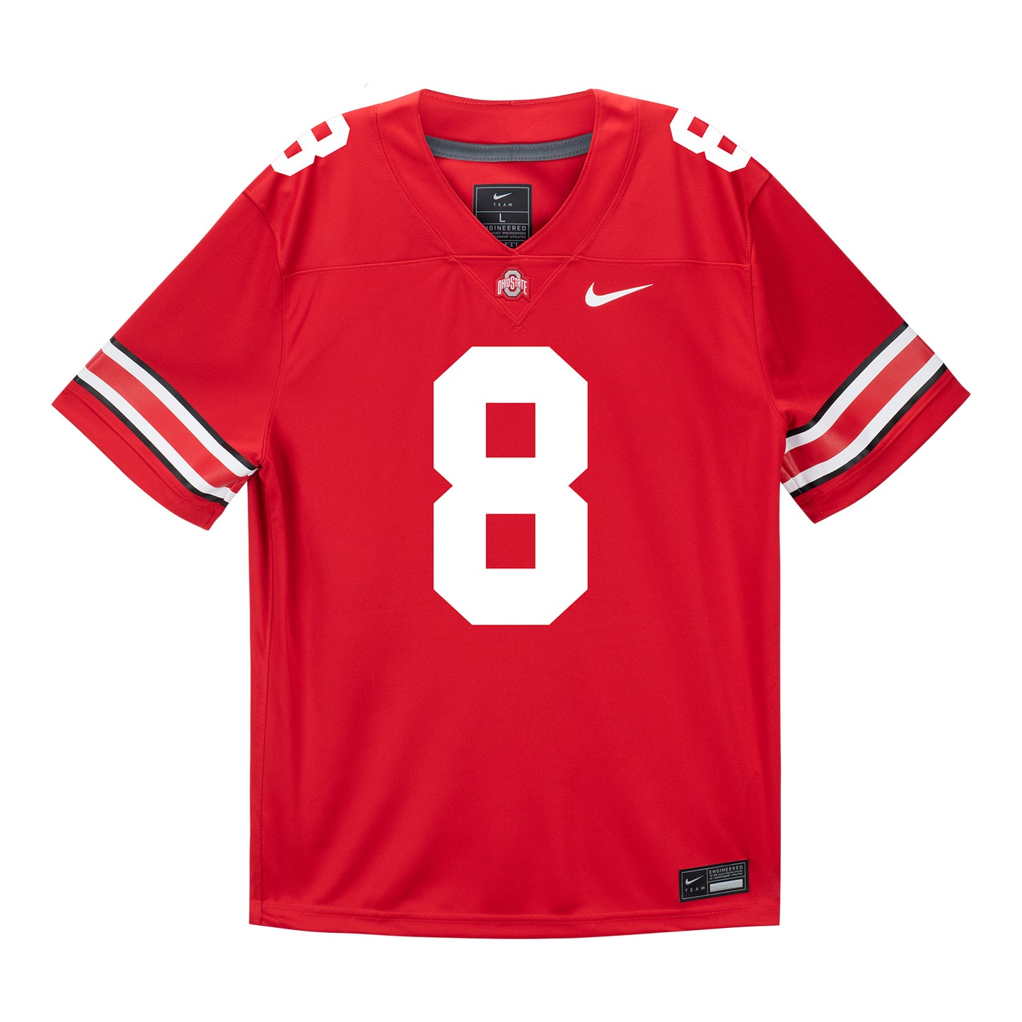 Ohio State Buckeyes Nike #20 Arvell Reese Student Athlete Scarlet Football Jersey - Front View