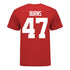 Ohio State Buckeyes Men's Lacrosse Student Athlete #47 Sam Burns T-Shirt In Scarlet - Back View