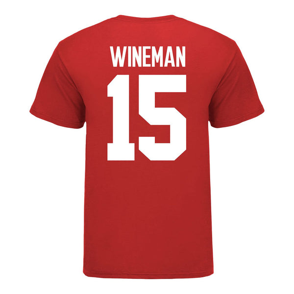 Ohio State Buckeyes Women's Lacrosse Student Athlete #15 Stella Wineman T-Shirt In Scarlet - Back View