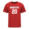Ohio State Buckeyes Men's Lacrosse Student Athlete #20 Jonny Cool T-Shirt In Scarlet - Front View