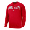 Ohio State Buckeyes Nike Club Fleece Scarlet Crewneck Sweatshirt - Front View