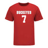 Ohio State Buckeyes Men's Lacrosse Student Athlete #7 Henry Blake T-Shirt In Scarlet - Front View