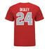 Ohio State Buckeyes Baseball #24 Mitchell Okuley Student Athlete T-Shirt in Scarlet - Back View