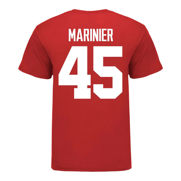 Ohio State Buckeyes Men's Lacrosse Student Athlete #45 Alex Marinier T-Shirt In Scarlet - Back View