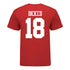 Ohio State Buckeyes Men's Lacrosse Student Athlete #18 Trent DiCicco T-Shirt In Scarlet - Back View
