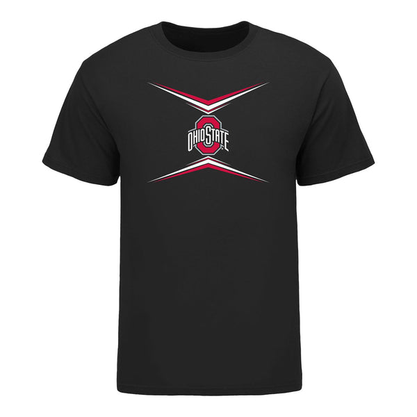 Ohio State Men's Gymnastics Max Olinger Student Athlete T-Shirt In Black - Front View