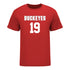 Ohio State Buckeyes Women's Lacrosse Student Athlete #19 Mackenzie Fitzgerald T-Shirt In Scarlet - Front View
