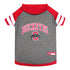 Ohio State Hooded Pet T-Shirt in Scarlet and Gray - Top View