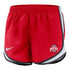Ladies Ohio State Buckeyes Nike Tempo Shorts - In Scarlet - Front View