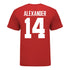 Ohio State Buckeyes Women's Lacrosse Student Athlete #14 Riley Alexander T-Shirt In Scarlet - Back View