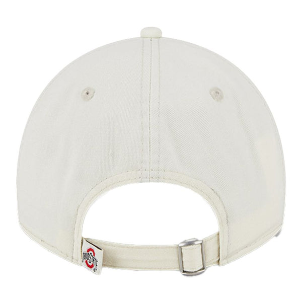 Ohio State Buckeyes Primary Logo Core Classic Chrome White Adjustable Hat - Back View