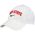 Ohio State Buckeyes Nike Arch Unstructured Adjustable Hat in White - Left Side View
