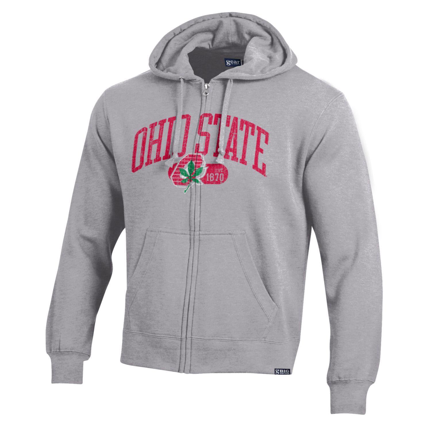 osu gear Ohio State Buckeyes Big Cotton Full Zip Sweatshirt