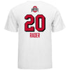 Ohio State Volleyball Student Athlete T-Shirt #20 Rylee Rader in White - Back View
