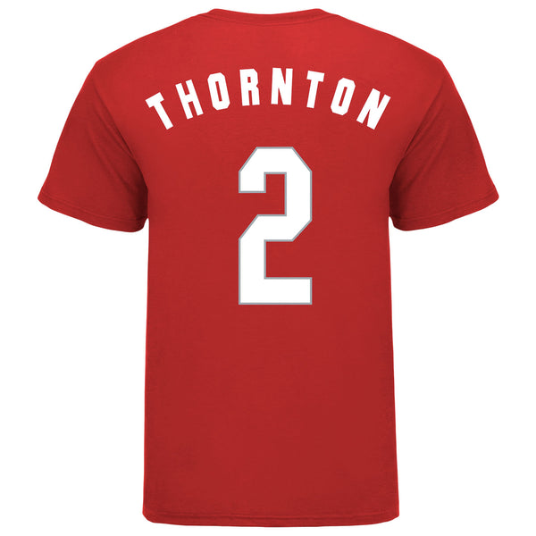 Ohio State Buckeyes Student Athlete #2 Bruce Thornton T-Shirt in Scarlet - Back View