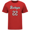 Ohio State Volleyball Student Athlete T-Shirt #22 Emily Londot in Scarlet - Front View