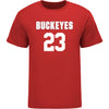 Ohio State Buckeyes Men's Lacrosse Student Athlete #23 Dante Bowen T-Shirt In Scarlet - Front View