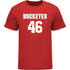 Ohio State Buckeyes Men's Lacrosse Student Athlete #46 Noah Mendoza T-Shirt In Scarlet - Front View