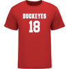 Ohio State Buckeyes Women's Lacrosse Student Athlete #18 Amani Kimball-McKavish T-Shirt - Front View