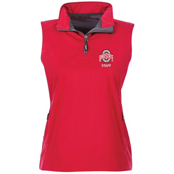 STAFF - Ohio State Ladies Vest in Red - Front View