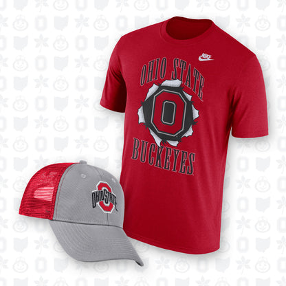 Buckeye Nation Days Scarlet Tee and Hat