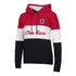 Ladies Ohio State Buckeyes Super Fan Colorblock Hood - Scarlet, White, and Black - Front View