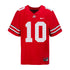 Youth Ohio State Buckeyes #10 Denzel Burke Student Athlete Football Jersey - In Scarlet - Youth Front View