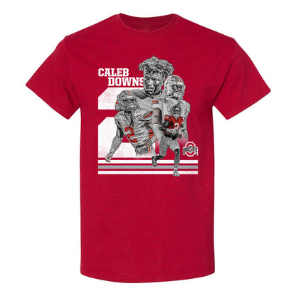 Ohio State Buckeyes Athlete's Thread Football Student Athlete #2 Caleb Downs T-Shirt - Front View