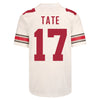 Ohio State Buckeyes Nike #17 Carnell Tate Student Athlete White Football Jersey - In White - Back View