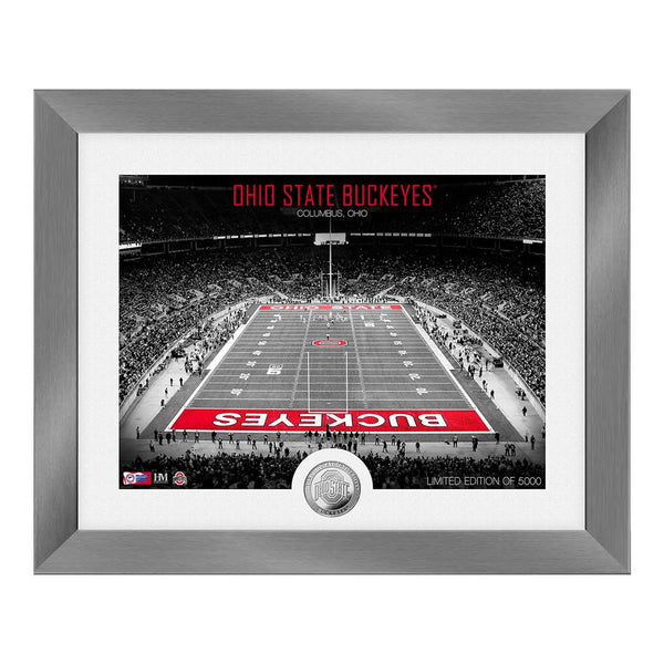Ohio State Buckeyes Art Deco Stadium Silver Coin Photo Mint - Front View