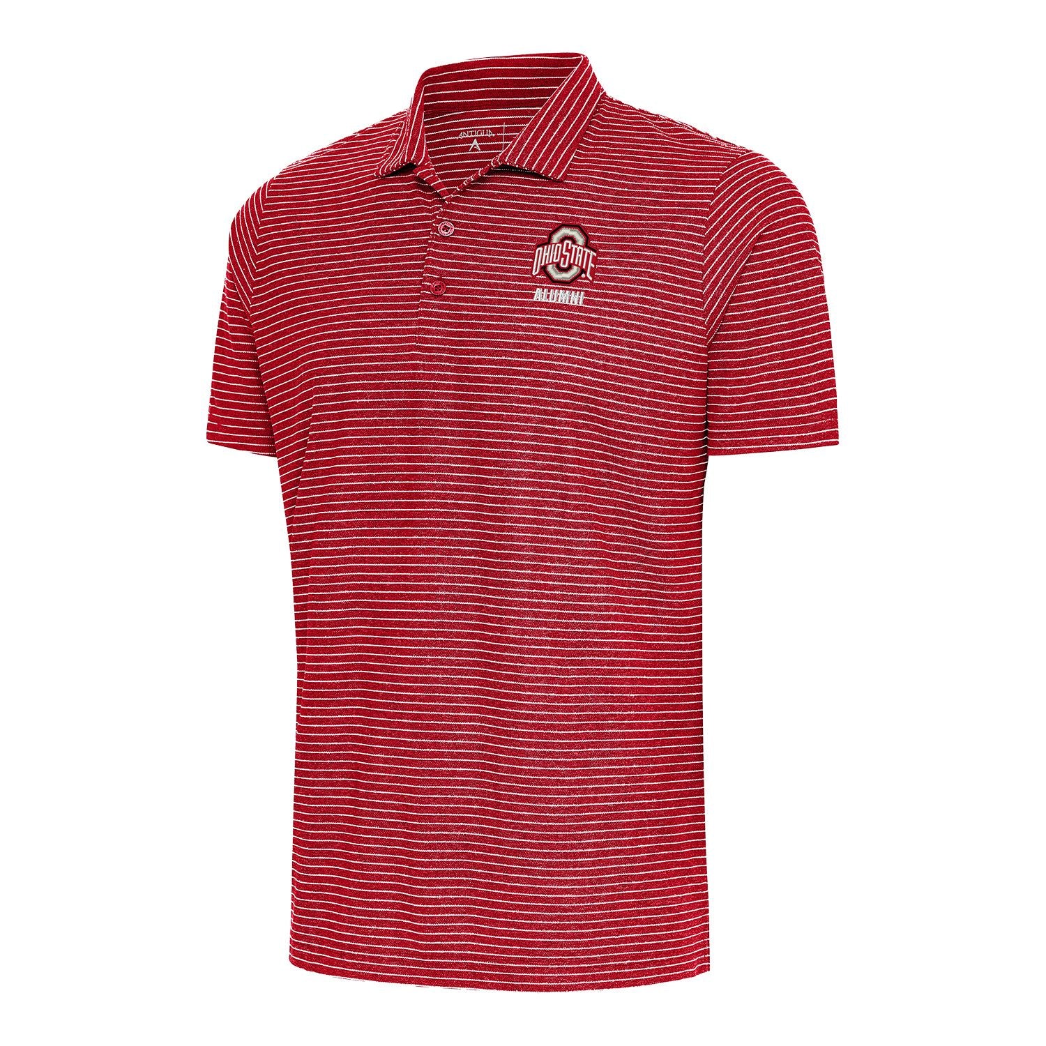 Ohio State Buckeyes Alumni Esteem Stripe Scarlet Polo - Front View