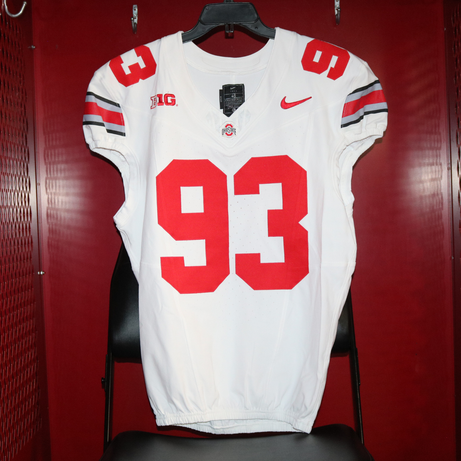 Ohio State Buckeyes Locker Room Authentic White Jersey - #80-99 - Front