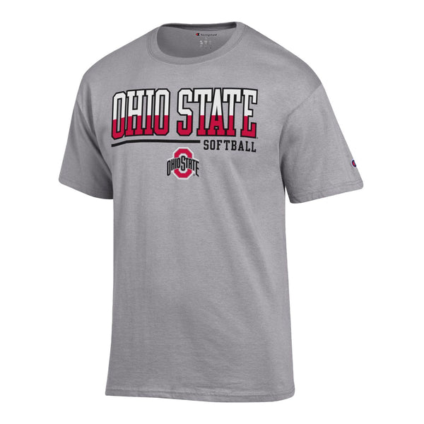 Ohio State Buckeyes Champion Softball Gray T-Shirt - Front View