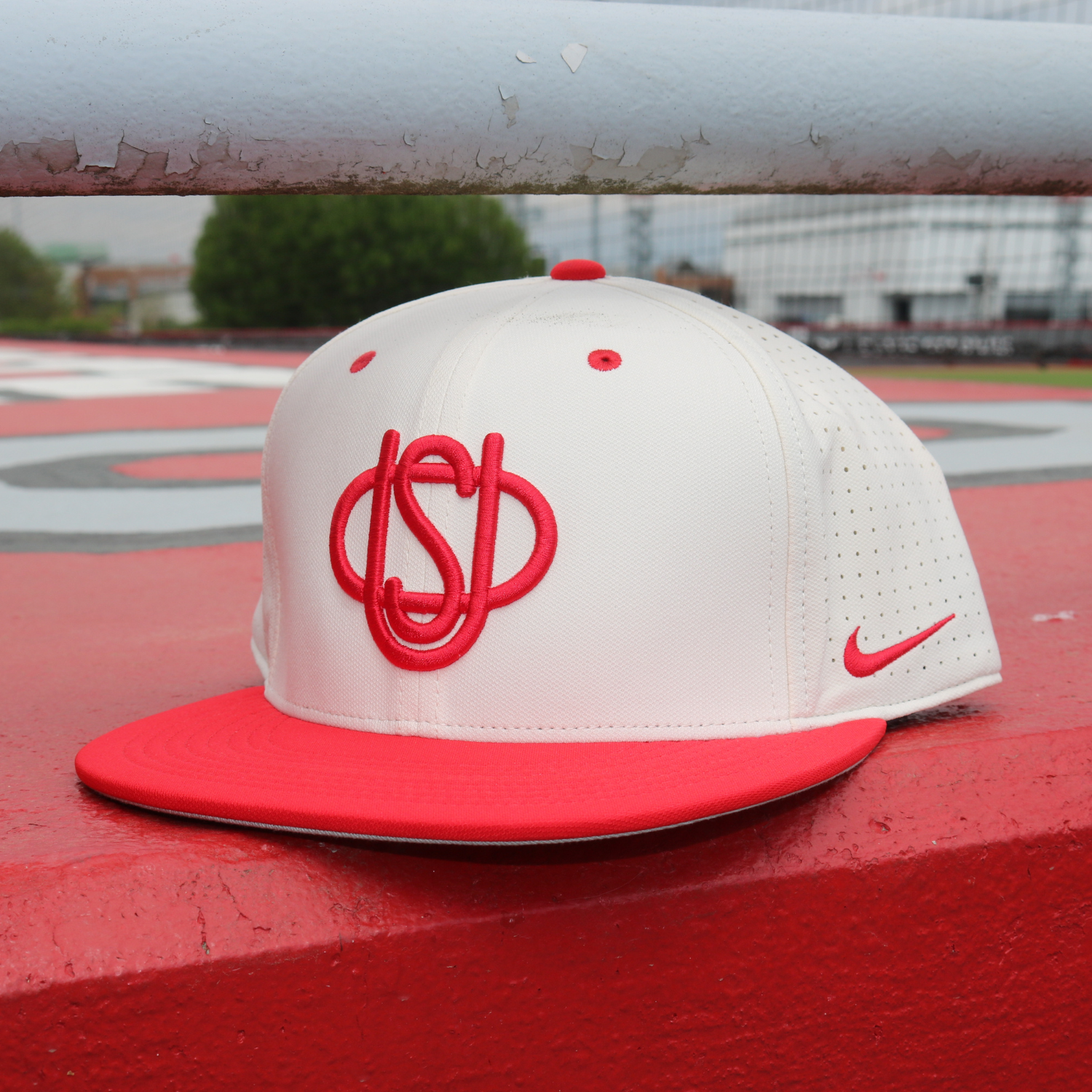 Ohio State Buckeyes On Field Baseball Throwback Hat - Front Left
