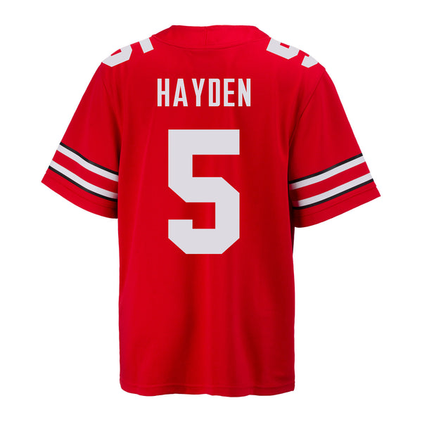 Ohio State Buckeyes Nike #5 Dallan Hayden Student Athlete Scarlet Football Jersey - In Scarlet - Back View