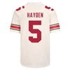 Ohio State Buckeyes Nike #5 Dallan Hayden Student Athlete White Football Jersey - In White - Back View