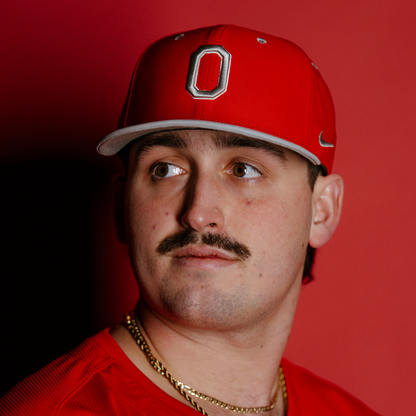 Ohio State Buckeyes On Field Baseball Red Hat - Player Modeled Front Left